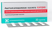 Купить ацетилсалициловая кислота кардио, таблетки кишечнорастворимые, покрытые пленочной оболочкой 100мг, 30 шт в Нижнем Новгороде